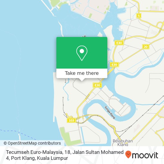 Tecumseh Euro-Malaysia, 18, Jalan Sultan Mohamed 4, Port Klang map