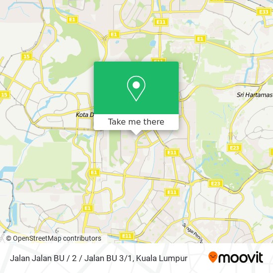 Jalan Jalan BU / 2 / Jalan BU 3 / 1 map