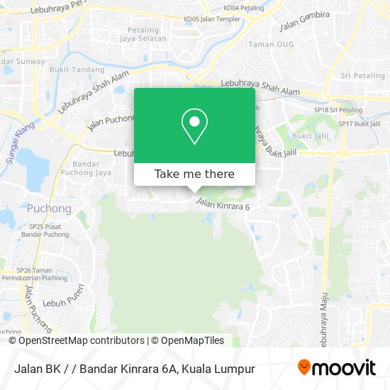 Jalan BK / / Bandar Kinrara 6A map