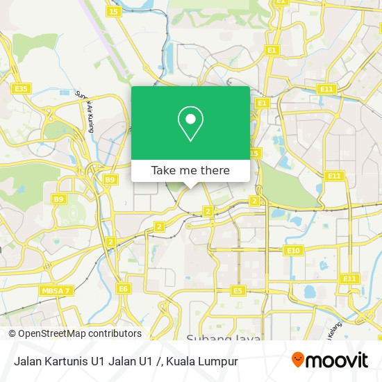 Jalan Kartunis U1 Jalan U1 / map