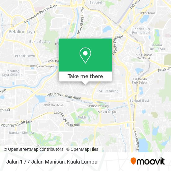 Jalan 1 / / Jalan Manisan map