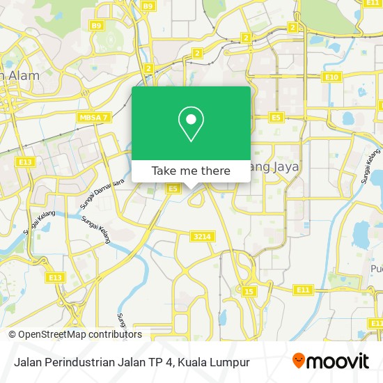 Jalan Perindustrian Jalan TP 4 map