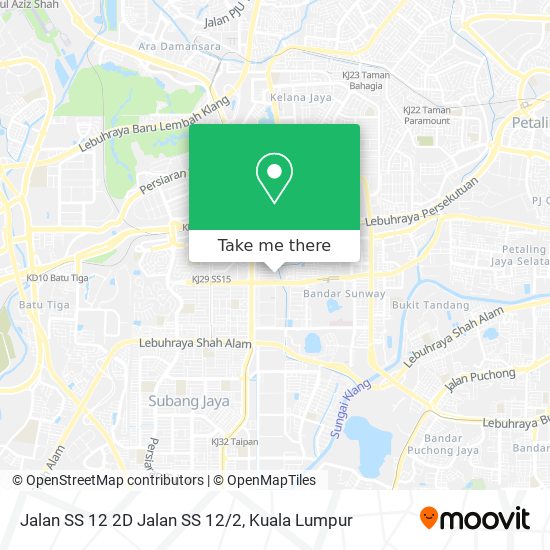 Jalan SS 12 2D Jalan SS 12/2 map