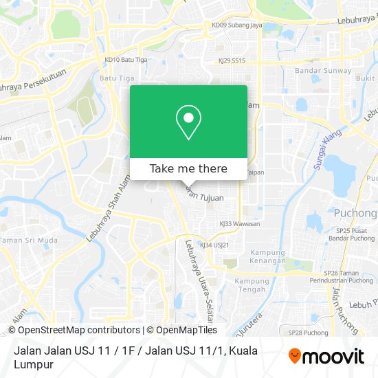 Peta Jalan Jalan USJ 11 / 1F / Jalan USJ 11 / 1