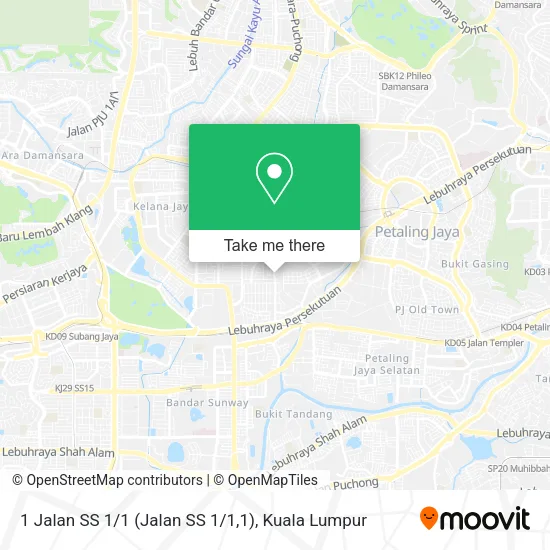 Peta 1 Jalan SS 1 / 1