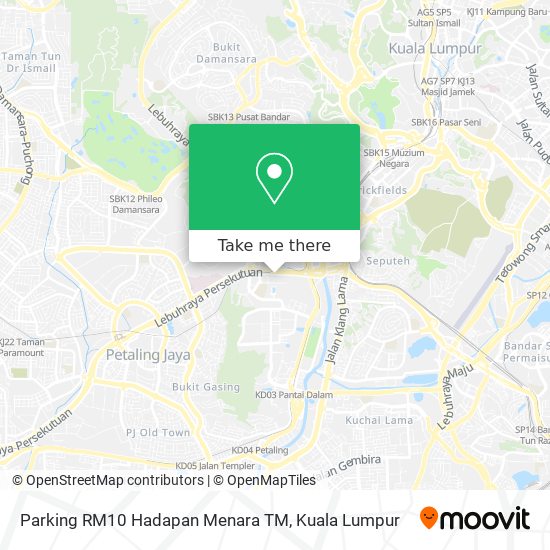 Parking RM10 Hadapan Menara TM map