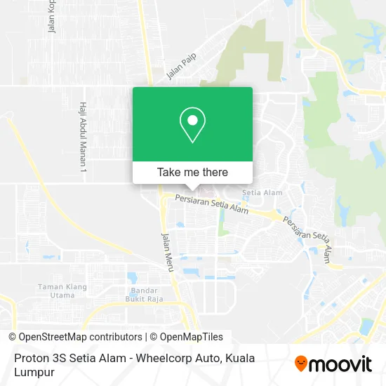 Proton 3S Setia Alam - Wheelcorp Auto map