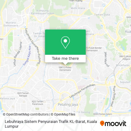 Lebuhraya Sistem Penyuraian Trafik KL-Barat map