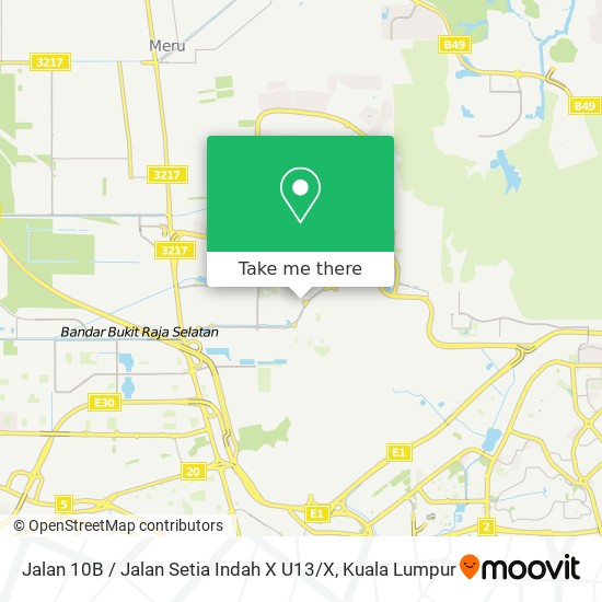 Jalan 10B / Jalan Setia Indah X U13 / X map