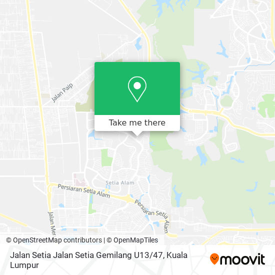 Jalan Setia Jalan Setia Gemilang U13 / 47 map