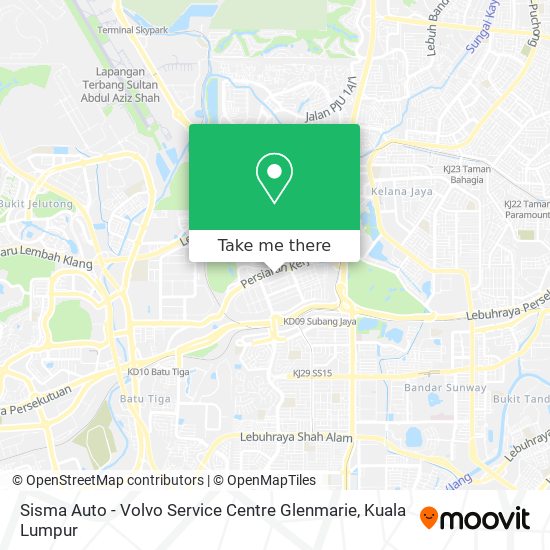Peta Sisma Auto - Volvo Service Centre Glenmarie
