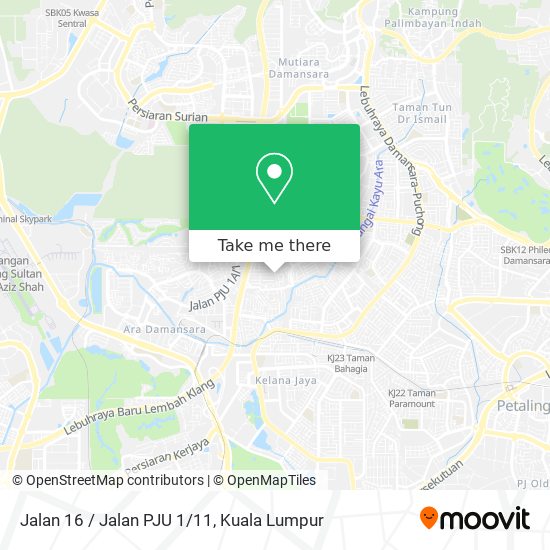 Jalan 16 / Jalan PJU 1/11 map