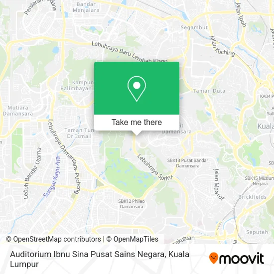 Auditorium Ibnu Sina Pusat Sains Negara map