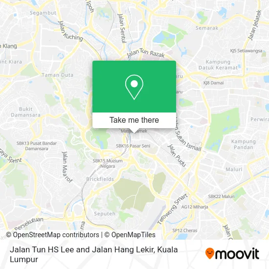 Jalan Tun HS Lee and Jalan Hang Lekir map