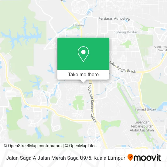 Jalan Saga A Jalan Merah Saga U9 / 5 map