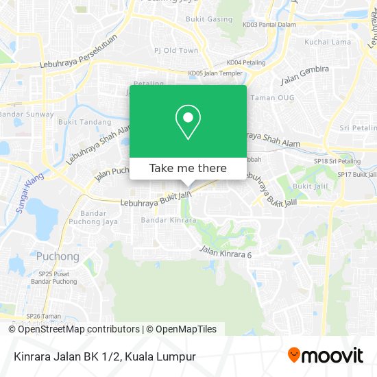 Kinrara Jalan BK 1/2 map