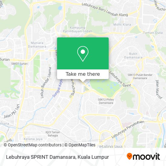 Lebuhraya SPRINT Damansara map