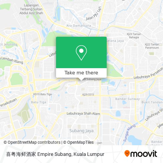喜粤海鲜酒家 Empire Subang map