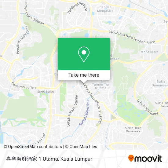 喜粤海鲜酒家 1 Utama map