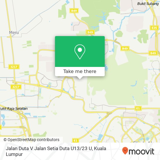 Peta Jalan Duta V Jalan Setia Duta U13 / 23 U, 40170 Shah Alam