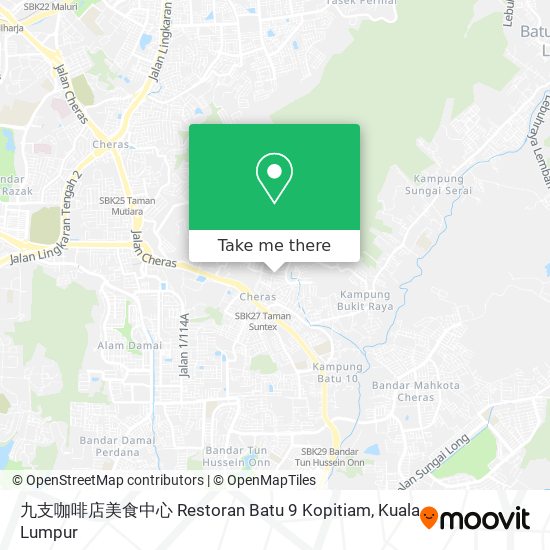 Peta 九支咖啡店美食中心 Restoran Batu 9 Kopitiam