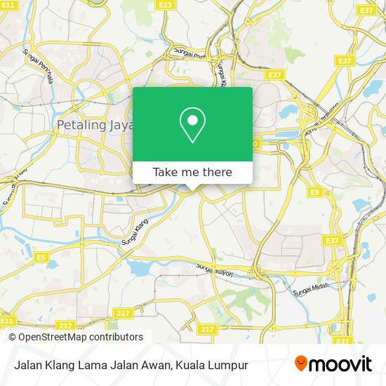 Jalan Klang Lama Jalan Awan map