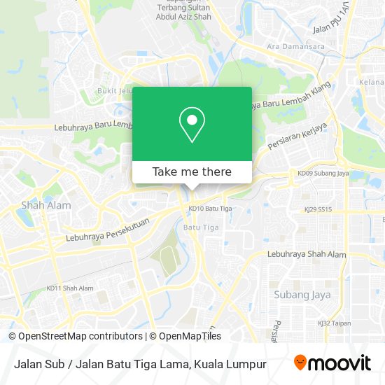 Peta Jalan Sub / Jalan Batu Tiga Lama