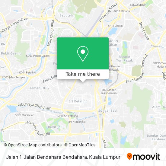 Jalan 1 Jalan Bendahara Bendahara map