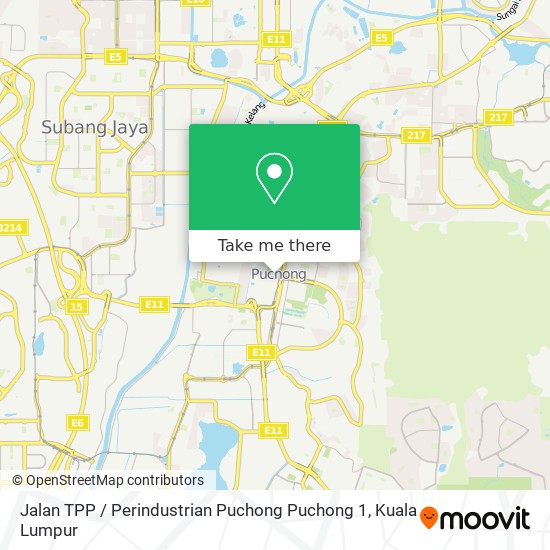 Peta Jalan TPP / Perindustrian Puchong Puchong 1