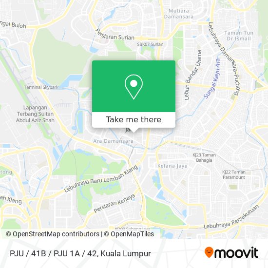 PJU / 41B / PJU 1A / 42 map