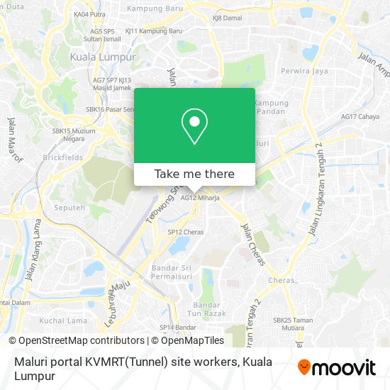 Maluri portal KVMRT(Tunnel) site workers map