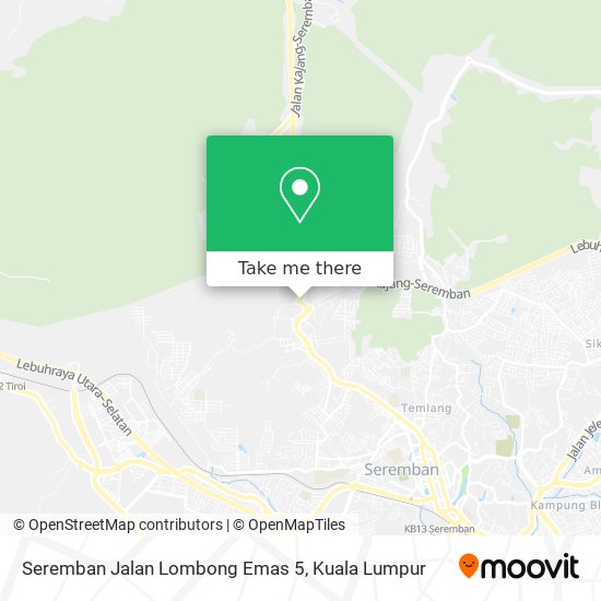 Seremban Jalan Lombong Emas 5 map