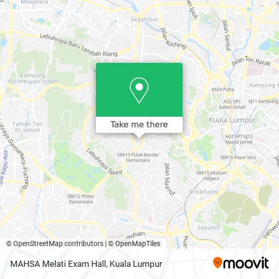 Peta MAHSA Melati Exam Hall
