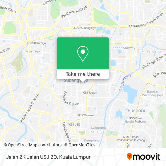 Jalan 2K Jalan USJ 2Q map