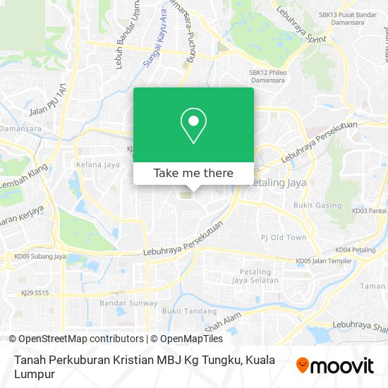 Tanah Perkuburan Kristian MBJ Kg Tungku map