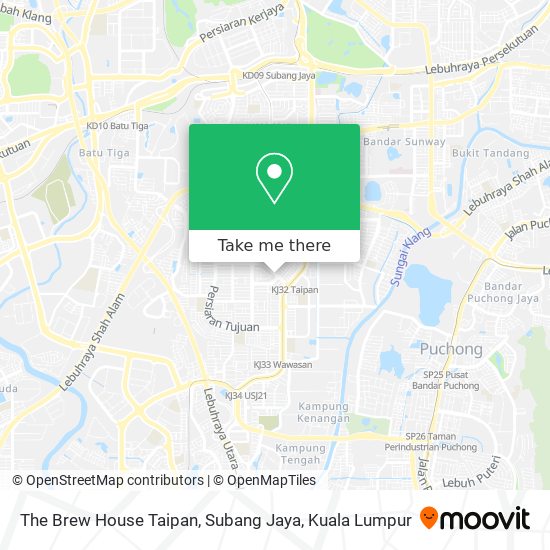 Peta The Brew House Taipan, Subang Jaya