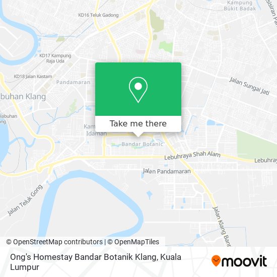 Peta Ong's Homestay Bandar Botanik Klang