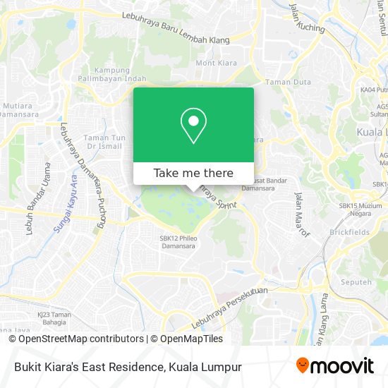 Peta Bukit Kiara's East Residence