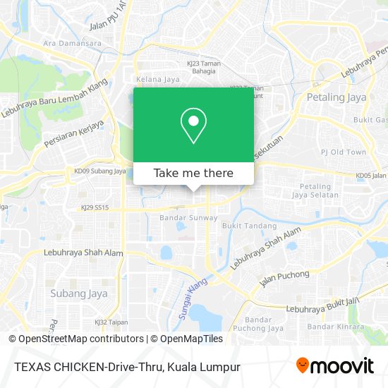 Peta TEXAS CHICKEN-Drive-Thru