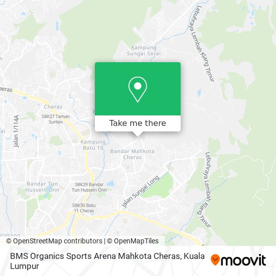 BMS Organics Sports Arena Mahkota Cheras map