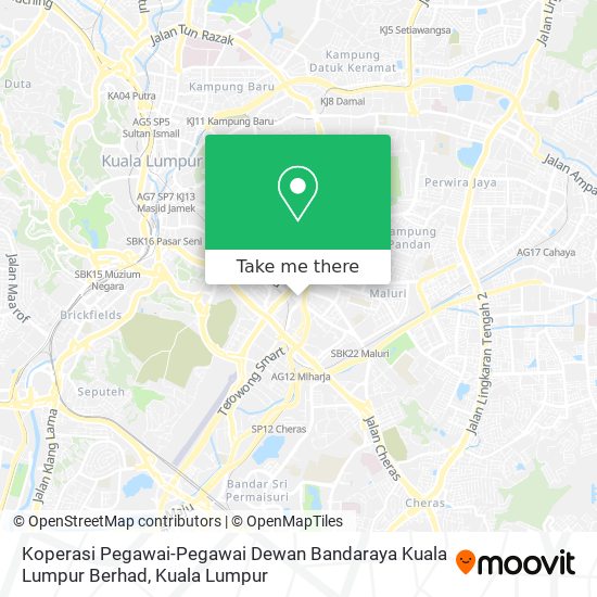 Koperasi Pegawai-Pegawai Dewan Bandaraya Kuala Lumpur Berhad map