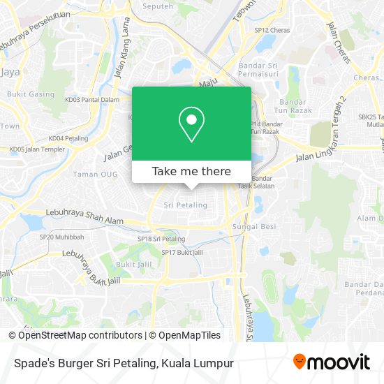 Spade's Burger Sri Petaling map