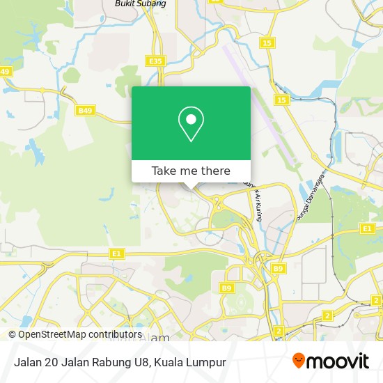 Peta Jalan 20 Jalan Rabung U8