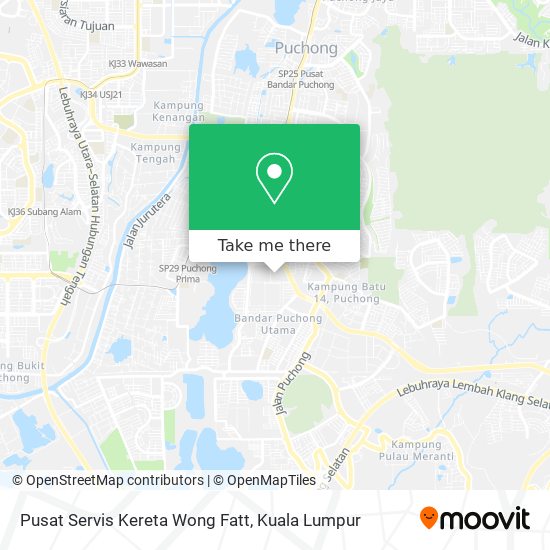 Peta Pusat Servis Kereta Wong Fatt