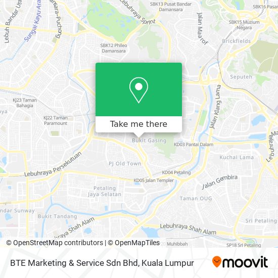 Peta BTE Marketing & Service Sdn Bhd