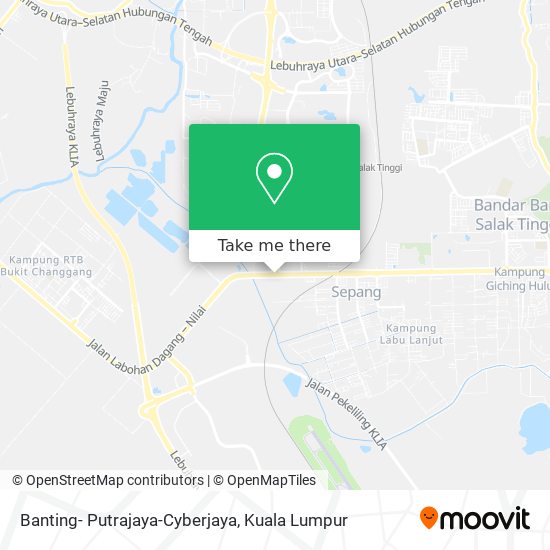 Banting- Putrajaya-Cyberjaya map