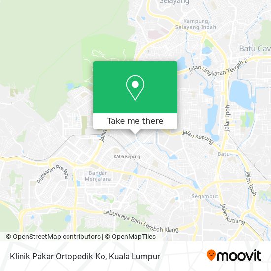 Klinik Pakar Ortopedik Ko map