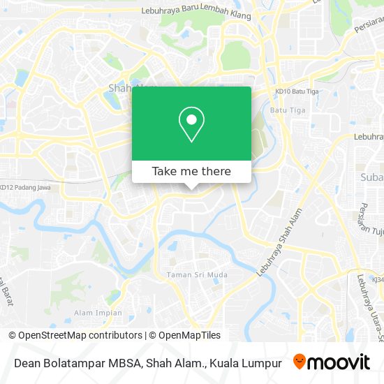 Peta Dean Bolatampar MBSA, Shah Alam.