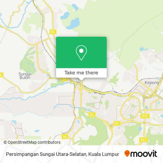 Peta Persimpangan Sungai Utara-Selatan