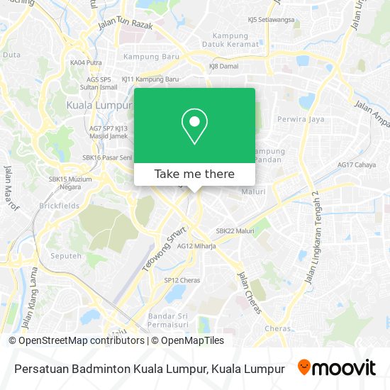 Persatuan Badminton Kuala Lumpur map